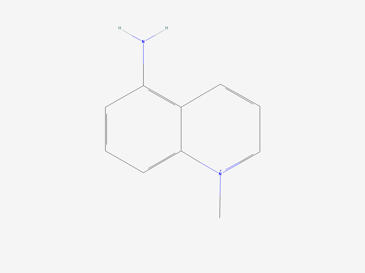 2D reference structure: 5-Amino-1-methylquinolinium, PubChem CID 950107