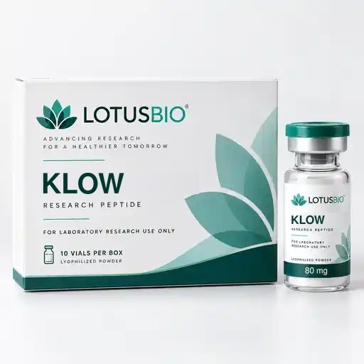 KLOW research material packaging by LotusBio