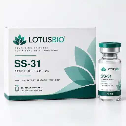 SS-31 research peptide packaging and vial by LotusBio